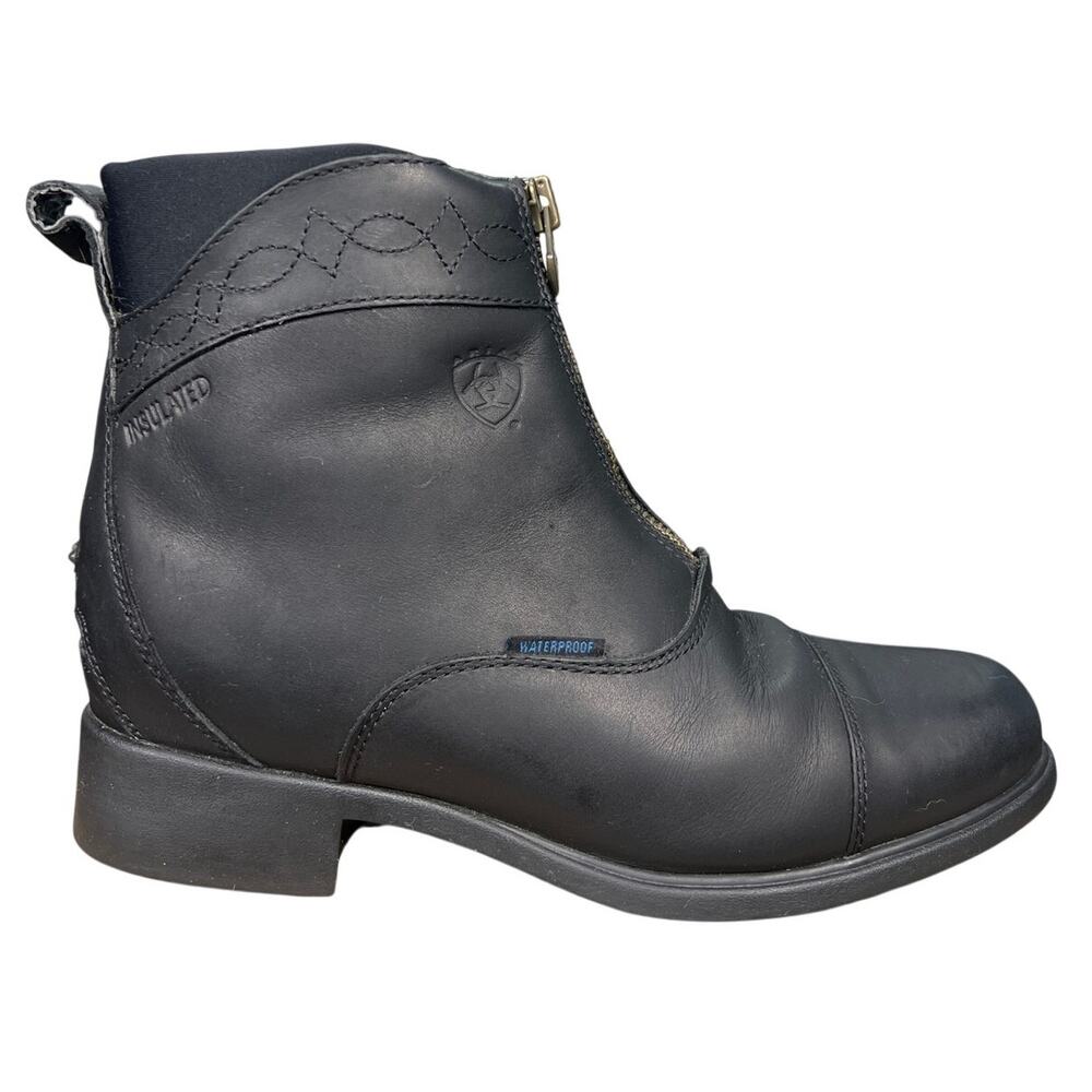 Ariat Women’s Bancroft H2O Insulated Black Leather Zip Paddock Boot Size 9